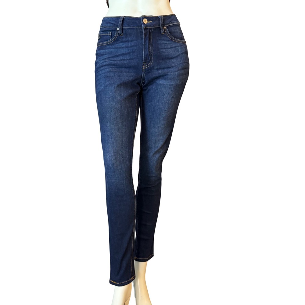 KanCan Skinny Jeans Indigo Wash Mid Rise Stretch Denim Minimalist Indie Sz 28
